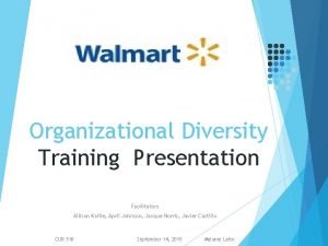 Organizational Diversity Training Presentation Facilitators Allison Kallie April