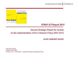 STRAT AT Report 2012 Second Strategic Report for