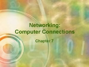 Networking Computer Connections Chapter 7 Data Communications Send