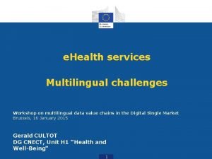 e Health services Multilingual challenges Workshop on multilingual