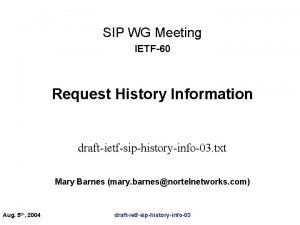 History-info sip header History-info sip header