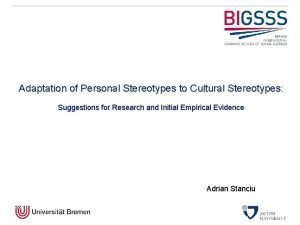 Adaptation of Personal Stereotypes to Cultural Stereotypes Suggestions