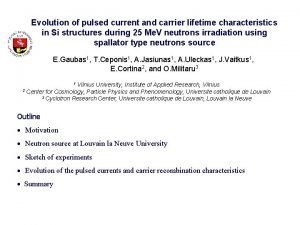 Evolution of pulsed current and carrier lifetime characteristics