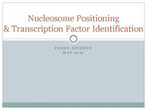 Nucleosome Positioning Transcription Factor Identification ZHANG ZHIZHUO MAY
