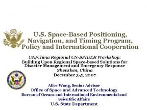 U S SpaceBased Positioning Navigation and Timing Program
