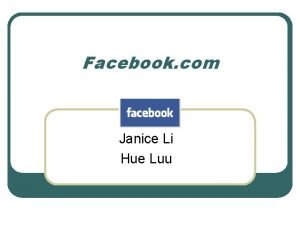 Facebook com Janice Li Hue Luu History l