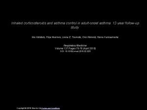 Inhaled corticosteroids and asthma control in adultonset asthma