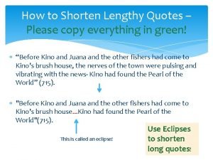 How to shorten a quote