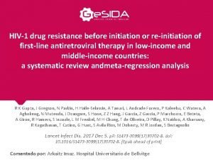 HIV1 drug resistance before initiation or reinitiation of