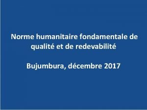 Norme humanitaire fondamentale