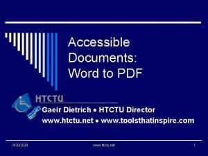 Accessible Documents Word to PDF Gaeir Dietrich HTCTU