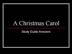 Christmas carol study guide