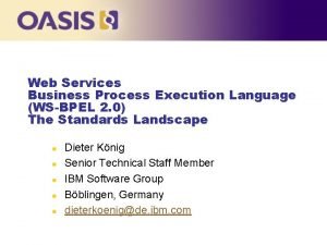 Business process execution language for web services