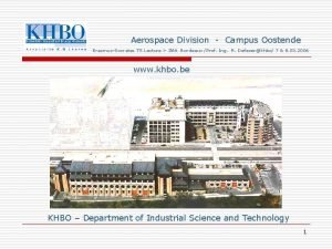 Aerospace Division Campus Oostende ErasmusSocrates TS Lecture IMA