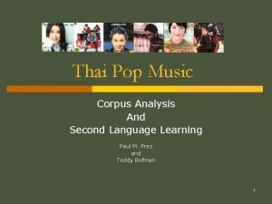 Thai Pop Music Corpus Analysis And Second Language