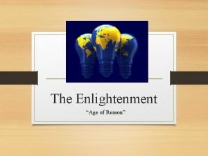 Enlightenment thinkers rejected