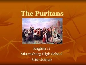 Puritan values and beliefs