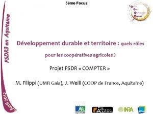 5me Focus Dveloppement durable et territoire quels rles