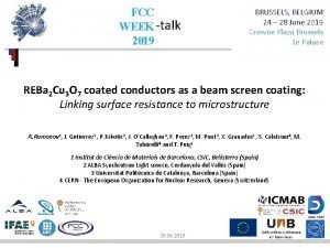 FCC WEEK talk 2019 BRUSSELS BELGIUM 24 28