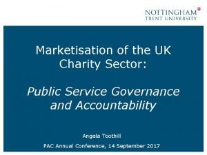 Marketisation of the UK Charity Sector Public Service