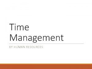 Time management in human resource management