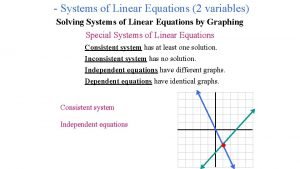 Systems of Linear Equations 2 variables Solving Systems