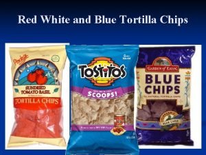 Red, white & blue bite size rounds tortilla chips