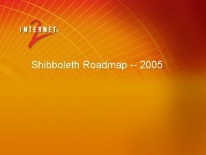 Shibboleth Roadmap 2005 Sequence Shibboleth v 1 3