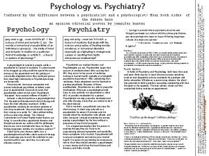 Psychologist vs psychiatrist