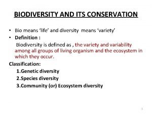 In situ conservation