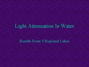 Light attenuation in water