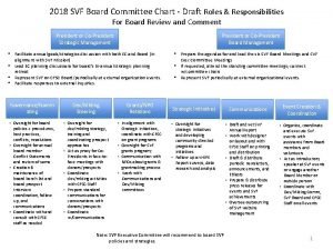 2018 SVF Board Committee Chart Draft Roles Responsibilities