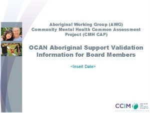 Ontario common assessment of need Ontario common assessment of need