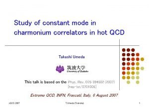 Study of constant mode in charmonium correlators in