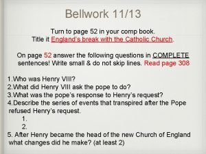 Bellwork 1113 Turn to page 52 in your