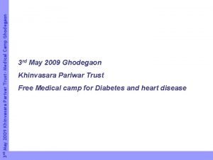 3 rd May 2009 Khinvasara Parivar Trust Medical