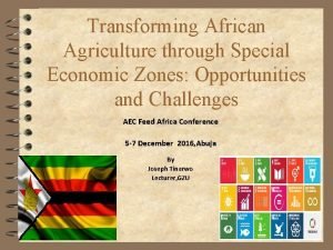 Transforming African Agriculture through Special Economic Zones Opportunities