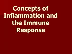 Concepts of Inflammation and the Immune Response Concepts
