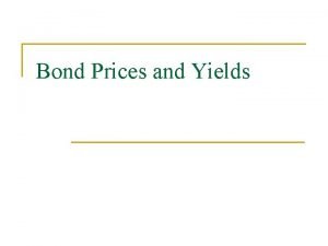 Bond pricing