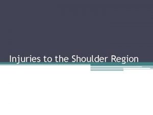 Injuries to the Shoulder Region Injuries to the