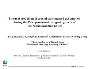 Thermal modelling of crustal stacking and exhumation during