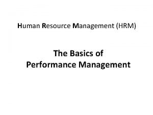Performance management cycle
