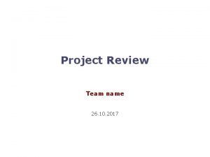 Project review agenda
