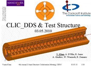 CLICDDS Test Structure 03 05 2010 V Khan