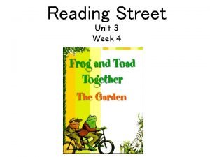 Reading Street Unit 3 Week 4 What is