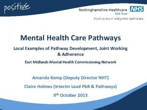 Care pathways examples
