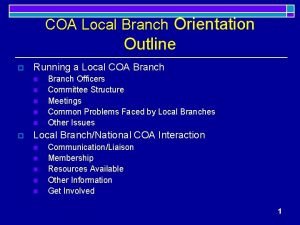 Branch orientation