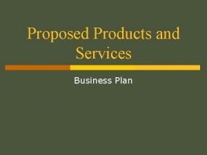 Products and services Products and services