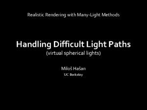 Realistic Rendering with ManyLight Methods Handling Difficult Light