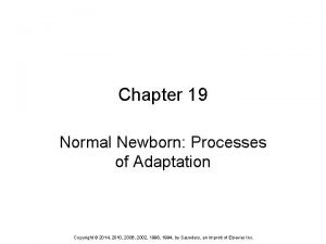 Chapter 19 normal newborn processes of adaptation